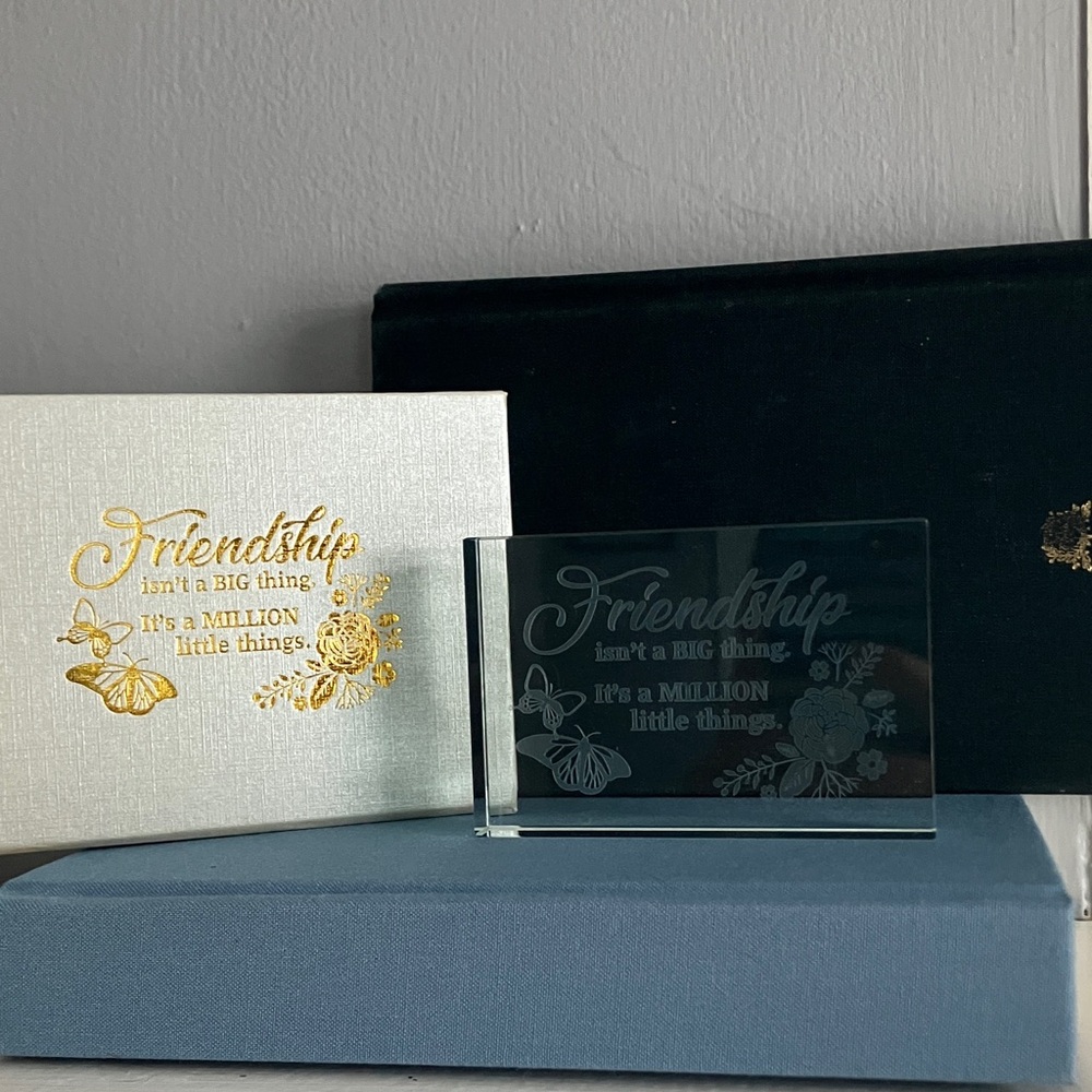 Friendship Glass Block Decor with Box